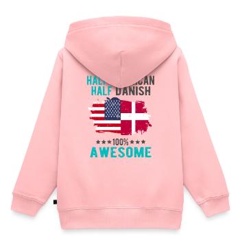 Half American, half Dane - Kids Premium Organic Hoodie - rose - Back - AI Model Kid Female (0cm)