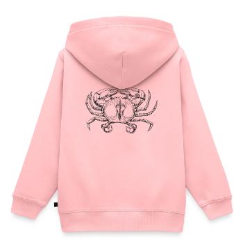 Krabbe - Kinder Premium Organic Hoodie - Rosa - Hinten - AI Model Kid Female (0cm)