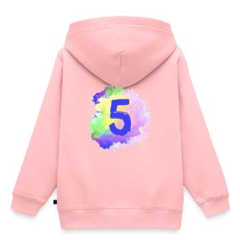 5 Nombre d’objets blob - Sweat Premium à capuche enfant bio - rose - Dos - AI Model Kid Female (0cm)