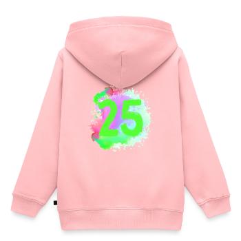25 Nombre d’objets blob - Sweat Premium à capuche enfant bio - rose - Dos - AI Model Kid Female (0cm)