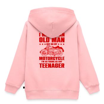 Motorcycle old man - Kids Premium Organic Hoodie - rose - Back - AI Model Kid Female (0cm)