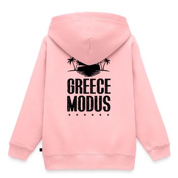 Greece Modus - Kinder Premium Organic Hoodie - Rosa - Hinten - AI Model Kid Female (0cm)