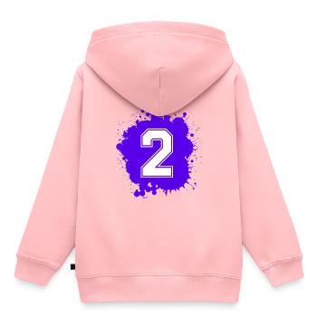 2 Nombre d’objets blob - Sweat Premium à capuche enfant bio - rose - Dos - AI Model Kid Female (0cm)