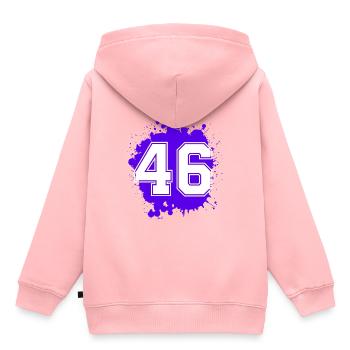 46 Nombre d’objets blob - Sweat Premium à capuche enfant bio - rose - Dos - AI Model Kid Female (0cm)