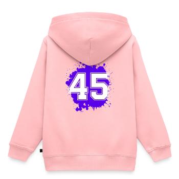 45 Nombre d’objets blob - Sweat Premium à capuche enfant bio - rose - Dos - AI Model Kid Female (0cm)