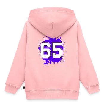 65 Nombre d’objets blob - Sweat Premium à capuche enfant bio - rose - Dos - AI Model Kid Female (0cm)