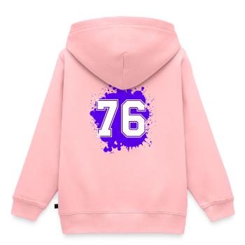 76 Nombre d’objets blob - Sweat Premium à capuche enfant bio - rose - Dos - AI Model Kid Female (0cm)