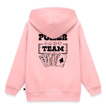 Équipe de poker - Sweat Premium à capuche enfant bio - rose - Dos - AI Model Kid Female (0cm)