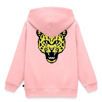 tete leopards animaux sauvage - Sweat Premium à capuche enfant bio - rose - Dos - AI Model Kid Female (0cm)