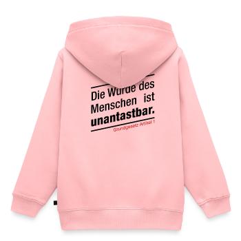 Grundgesetz Die Würde des Menschen ist unantastbar - Kinder Premium Organic Hoodie - Rosa - Hinten - AI Model Kid Female (0cm)