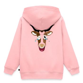 salers davidson cantal auvergne - Sweat Premium à capuche enfant bio - rose - Dos - AI Model Kid Female (0cm)