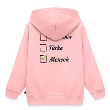 Deutscher Türke Mensch Ausländer Anti-Rassismus - Kinder Premium Organic Hoodie - Rosa - Hinten - AI Model Kid Female (0cm)