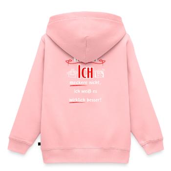 Ich meckere nicht, ich weiß es wirklich Besser! - Kinder Premium Organic Hoodie - Rosa - Hinten - AI Model Kid Female (0cm)