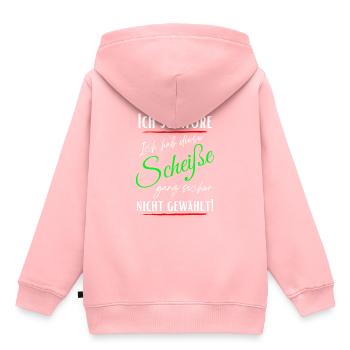 Ich schwöre ich habe Diese Scheiße nicht gewählt! - Kinder Premium Organic Hoodie - Rosa - Hinten - AI Model Kid Female (0cm)