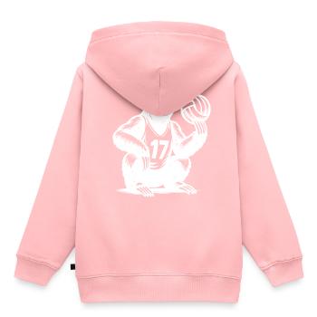 Faultier Volleyball Spieler Silhouette - Kinder Premium Organic Hoodie - Rosa - Hinten - AI Model Kid Female (0cm)