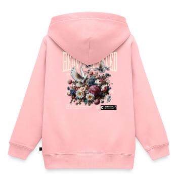 La foi céleste sauvée priant Jésus-Christ - Sweat Premium à capuche enfant bio - rose - Dos - AI Model Kid Female (0cm)