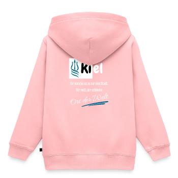 Pour moi, Kiel est la plus belle ville hanséatique du monde - Sweat Premium à capuche enfant bio - rose - Dos - AI Model Kid Female (0cm)