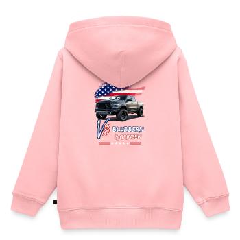US Pick Up V8 Auto -Blubbern und Grinsen-Pick Up - Kinder Premium Organic Hoodie - Rosa - Hinten - AI Model Kid Female (0cm)