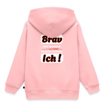 C’était bien hier, maintenant j’arrive ! - Sweat Premium à capuche enfant bio - rose - Dos - AI Model Kid Female (0cm)