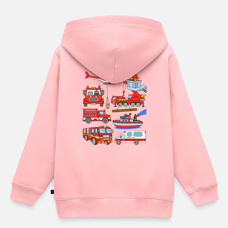 Pompiers Véhicules Ambulance Pompier - Sweat Premium à capuche enfant bio - rose