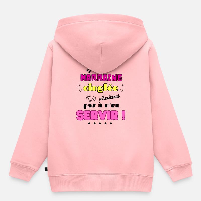Marraine cinglée - Sweat Premium à capuche enfant bio - rose