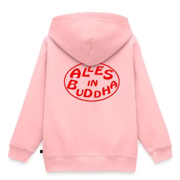 alles in buddha - Kinder Premium Organic Hoodie - Rosa - Hinten - AI Model Kid Female (0cm)