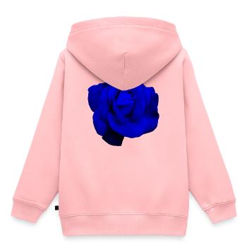 Rose bleue - Sweat Premium à capuche enfant bio - rose - Dos - AI Model Kid Female (0cm)