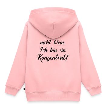 je ne suis pas petit je suis un concentré - Sweat Premium à capuche enfant bio - rose - Dos - AI Model Kid Female (0cm)