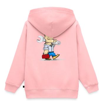 Techniker mit Schraubenschlüssel - Kinder Premium Organic Hoodie - Rosa - Hinten - AI Model Kid Female (0cm)
