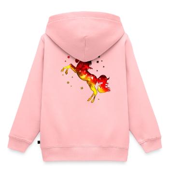 Einhorn, Deutschland Fahne, Flagge, Farben deutsch - Kinder Premium Organic Hoodie - Rosa - Hinten - AI Model Kid Female (0cm)