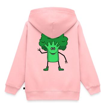 Brokkoli Gemüse Garten Küche Speise Vegetarisch - Kinder Premium Organic Hoodie - Rosa - Hinten - AI Model Kid Female (0cm)
