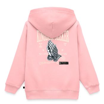 Kingdom Seeker Betende Hände Glauben - Kinder Premium Organic Hoodie - Rosa - Hinten - AI Model Kid Female (0cm)