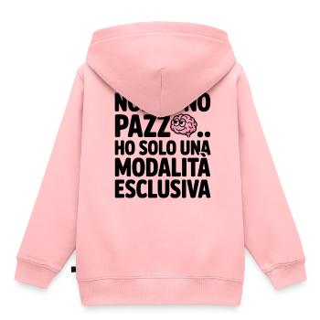 Pas fou mais exclusif Detti Divertenti - Sweat Premium à capuche enfant bio - rose - Dos - AI Model Kid Female (0cm)