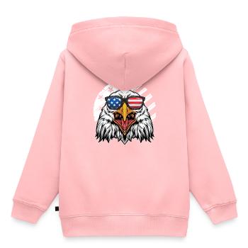 American 4 juillet Patriotic Eagle - Sweat Premium à capuche enfant bio - rose - Dos - AI Model Kid Female (0cm)