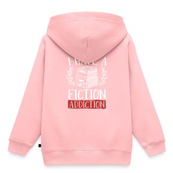 J’ai une dépendance à la fiction pour les amateurs de livres - Sweat Premium à capuche enfant bio - rose - Dos - AI Model Kid Female (0cm)