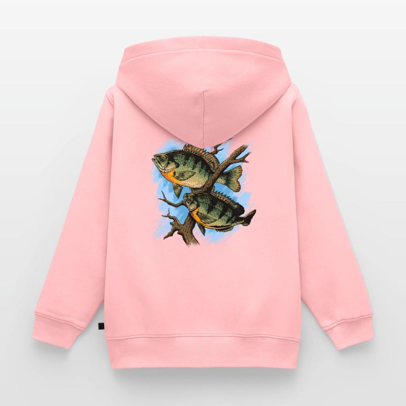 Crapet Arlequin Illustration Pêche Pullover conception Sweat Premium à capuche enfant bio