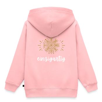 Wegweiser MOTIVATION - VEGVISIR - Kinder Premium Organic Hoodie - Rosa - Hinten - AI Model Kid Female (0cm)