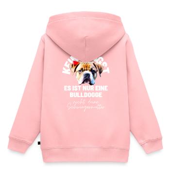 KEINE ANGST ... Bulldogge Bulldog Bulldoggen - Kinder Premium Organic Hoodie - Rosa - Hinten - AI Model Kid Female (0cm)