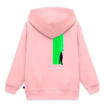 Peignez le mur en vert - Sweat Premium à capuche enfant bio - rose - Dos - AI Model Kid Female (0cm)