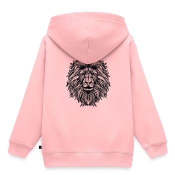 Lion Mandala avec crinière de lion - Sweat Premium à capuche enfant bio - rose - Dos - AI Model Kid Female (0cm)