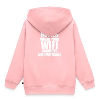 Linux Unix Wifi Coding Admin Dire drôle - Sweat Premium à capuche enfant bio - rose - Dos - AI Model Kid Female (0cm)