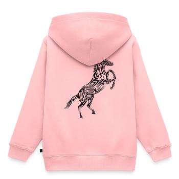 Pferd Tribal Tattoo - Kinder Premium Organic Hoodie - Rosa - Hinten - AI Model Kid Female (0cm)