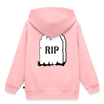 Rest in Peace Grabstein - Kinder Premium Organic Hoodie - Rosa - Hinten - AI Model Kid Female (0cm)
