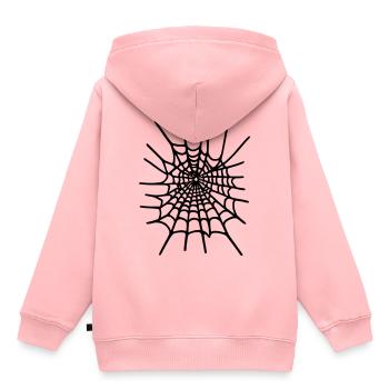 Spinnennetz Halloween - Kinder Premium Organic Hoodie - Rosa - Hinten - AI Model Kid Female (0cm)