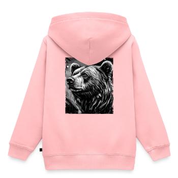 Bär Porträt - Kinder Premium Organic Hoodie - Rosa - Hinten - AI Model Kid Female (0cm)