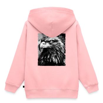 Adler Porträt - Kinder Premium Organic Hoodie - Rosa - Hinten - AI Model Kid Female (0cm)