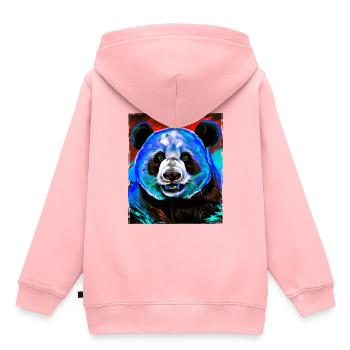 Panda Porträt - Kinder Premium Organic Hoodie - Rosa - Hinten - AI Model Kid Female (0cm)
