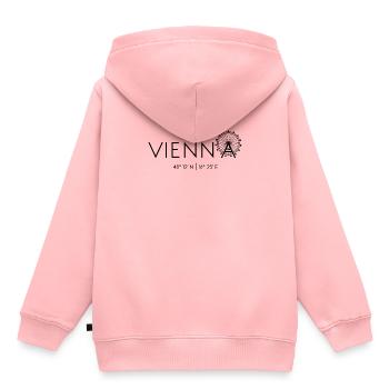 Vienne, Autriche, Prater, Grande Roue, Danube - Sweat Premium à capuche enfant bio - rose - Dos - AI Model Kid Female (0cm)