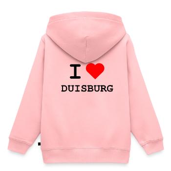 I love Duisburg / Ich liebe Duisburg - Kinder Premium Organic Hoodie - Rosa - Hinten - AI Model Kid Female (0cm)