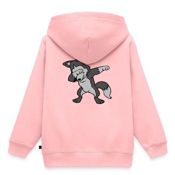 Dabbing Dab Siberian Husky Dog Wolf Dancing - Kids Premium Organic Hoodie - rose - Back - AI Model Kid Female (0cm)